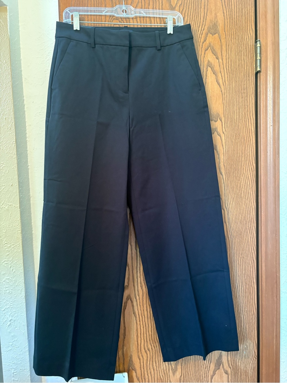 J. Crew Black Wide-Leg Tailored Trousers
